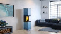 Kamin neocube S 30 XL Glaskeramik Ocean Blue